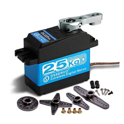 High Speed Stainless Steel Metal Gear Coreless Motor Waterproof Digital Blue Robotic DS3225 25KG Servo For RC
